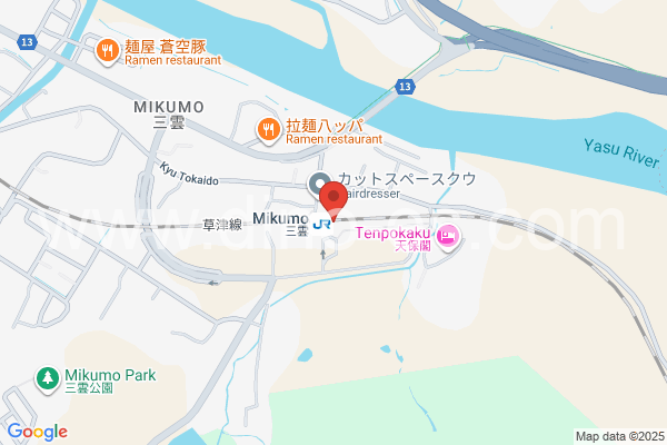 三雲メンズエステの地図です。map of Mikumo station where spa and massage salons are located
