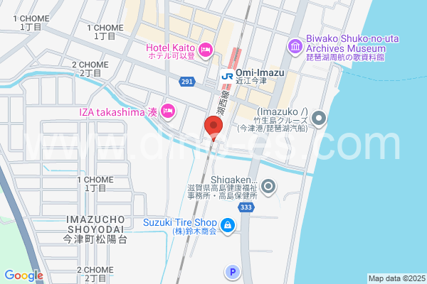 近江今津メンズエステの地図です。map of Ōmi-Imazu station where spa and massage salons are located