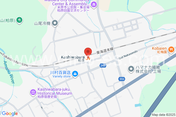柏原(滋賀)メンズエステの地図です。map of Kaibara station where spa and massage salons are located