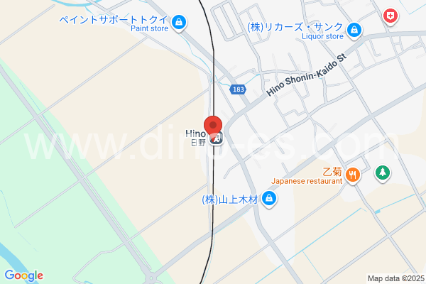 日野(滋賀)メンズエステの地図です。map of Hino station where spa and massage salons are located
