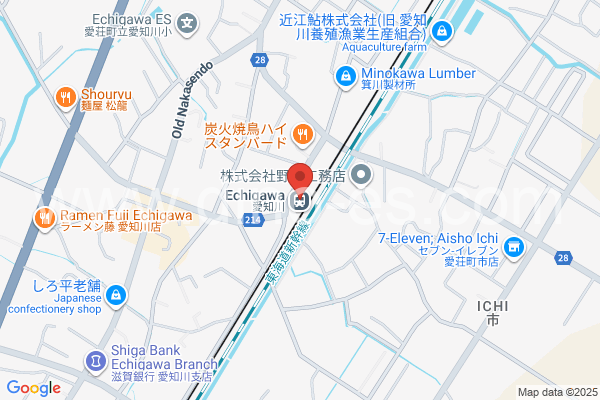 愛知川メンズエステの地図です。map of Echigawa station where spa and massage salons are located