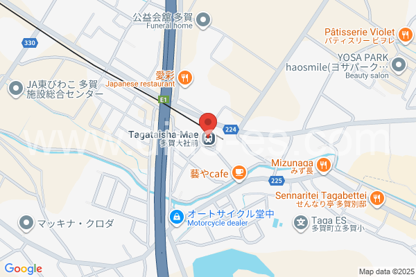 多賀大社前メンズエステの地図です。map of Tagataishamae station where spa and massage salons are located