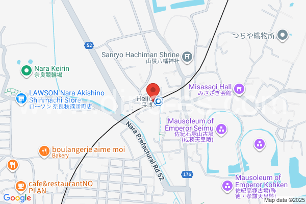 平城メンズエステの地図です。map of Heijō station where spa and massage salons are located
