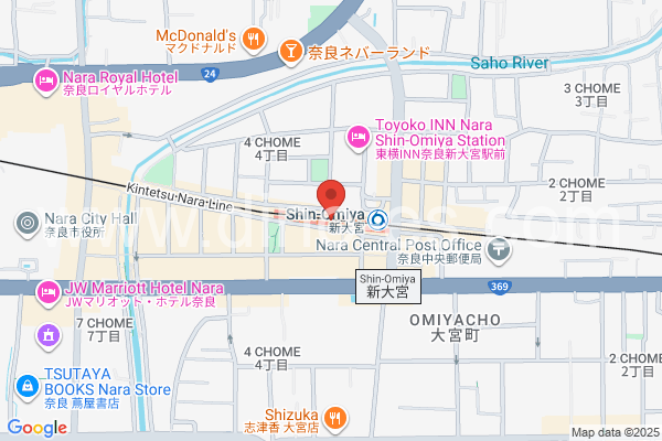 新大宮メンズエステの地図です。map of Shin-Ōmiya station where spa and massage salons are located
