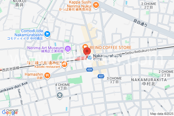 中村橋メンズエステの地図です。map of Nakamurabashi station where spa and massage salons are located