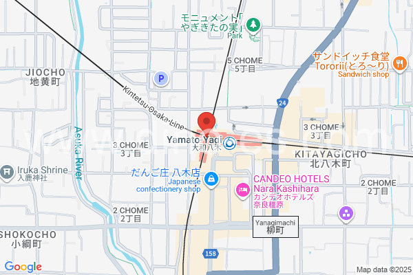 大和八木メンズエステの地図です。map of Yamato-Yagi station where spa and massage salons are located