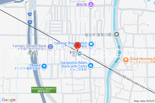 坊城メンズエステの地図です。map of Bōjō station where spa and massage salons are located
