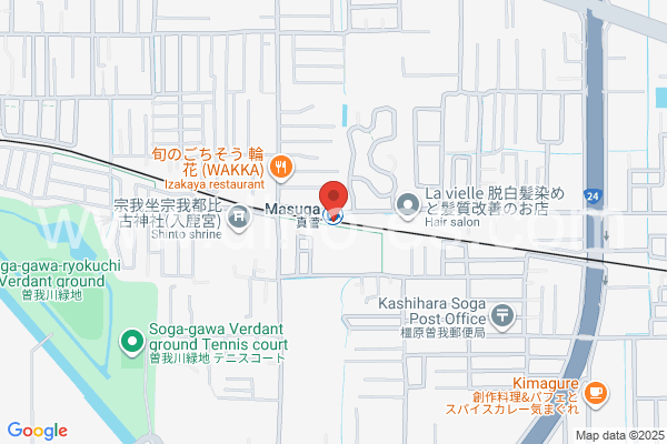 真菅メンズエステの地図です。map of Masuga station where spa and massage salons are located