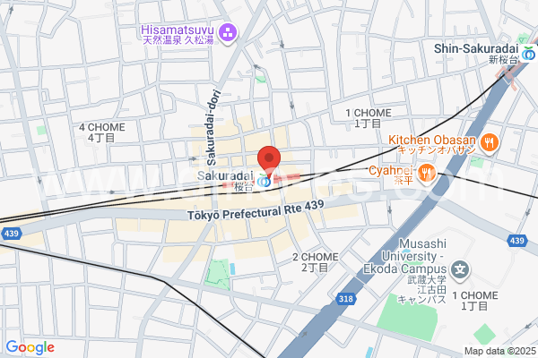 桜台(東京)メンズエステの地図です。map of Sakuradai station where spa and massage salons are located