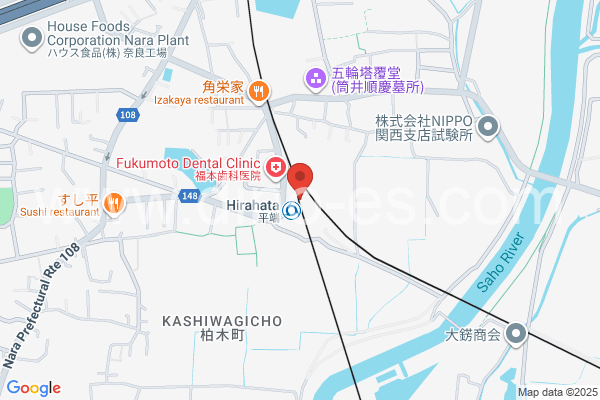 平端メンズエステの地図です。map of Hirahata station where spa and massage salons are located