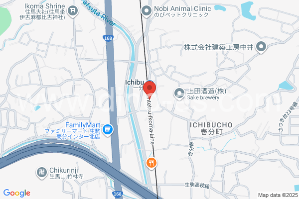 一分メンズエステの地図です。map of Ichibu station where spa and massage salons are located