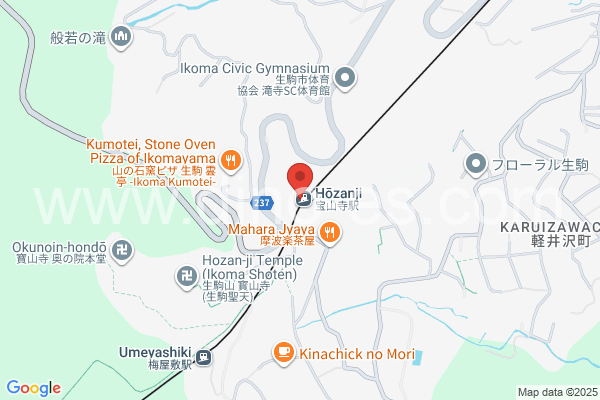 宝山寺メンズエステの地図です。map of Hōzanji station where spa and massage salons are located