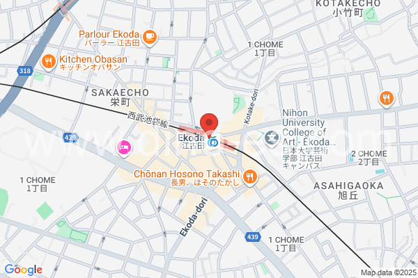 江古田メンズエステの地図です。map of Ekoda station where spa and massage salons are located