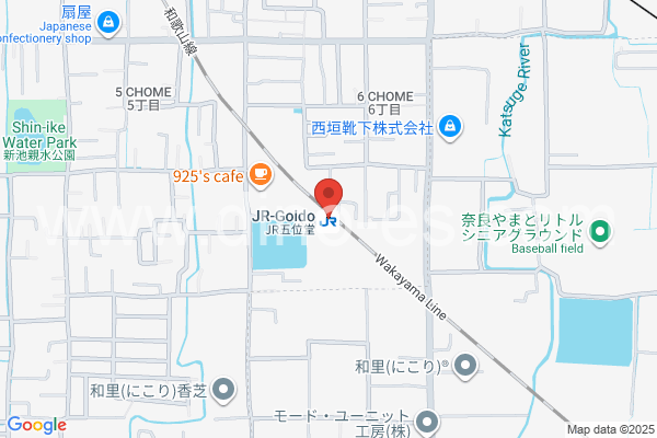 ＪＲ五位堂メンズエステの地図です。map of JR Goidō station where spa and massage salons are located