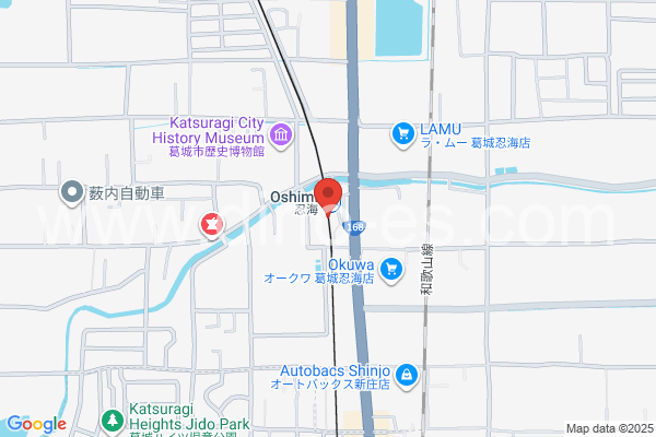 忍海メンズエステの地図です。map of Oshimi station where spa and massage salons are located