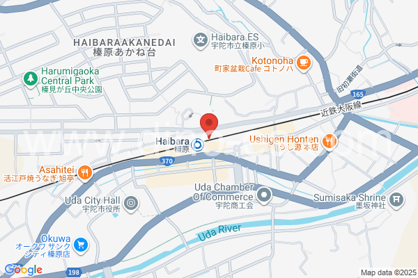 榛原メンズエステの地図です。map of Haibara station where spa and massage salons are located