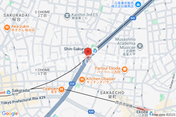 新桜台メンズエステの地図です。map of Shin-Sakuradai station where spa and massage salons are located
