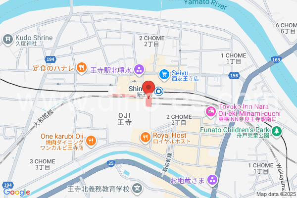 王寺メンズエステの地図です。map of Ōji station where spa and massage salons are located
