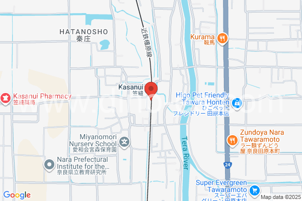笠縫メンズエステの地図です。map of Kasanui station where spa and massage salons are located