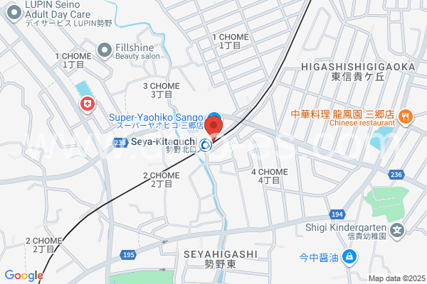 勢野北口メンズエステの地図です。map of Seya-Kitaguchi station where spa and massage salons are located
