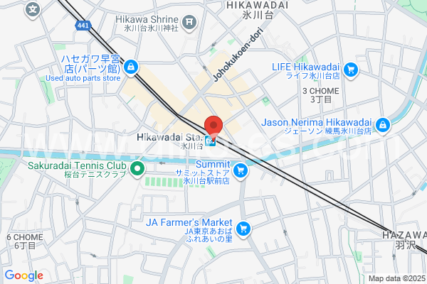 氷川台メンズエステの地図です。map of Hikawadai station where spa and massage salons are located