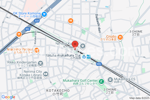 小竹向原メンズエステの地図です。map of Kotake-Mukaihara station where spa and massage salons are located