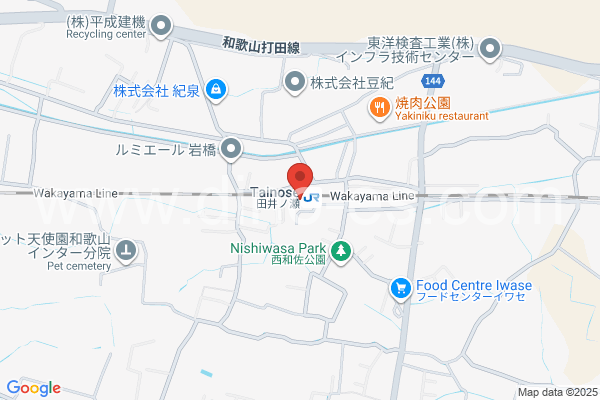 田井ノ瀬メンズエステの地図です。map of Tainose station where spa and massage salons are located