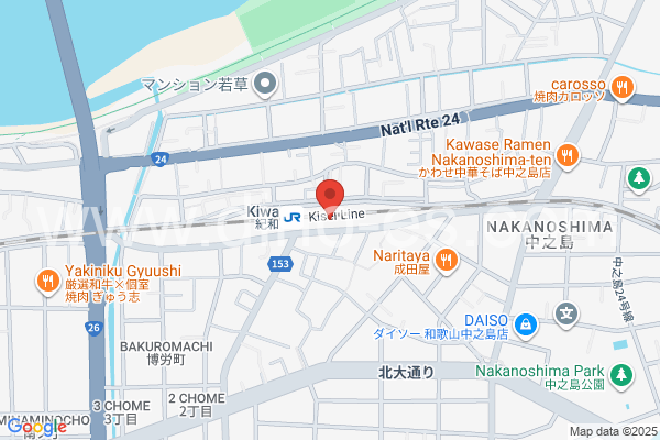 紀和メンズエステの地図です。map of Kiwa station where spa and massage salons are located