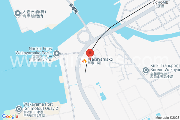 和歌山港メンズエステの地図です。map of Wakayamakō station where spa and massage salons are located
