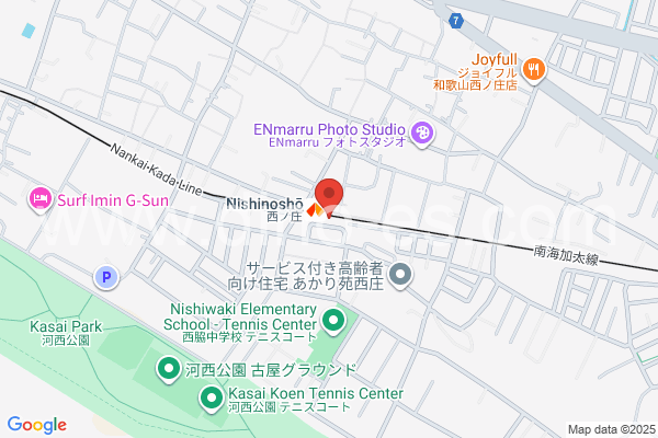 西ノ庄メンズエステの地図です。map of Nishinoshō station where spa and massage salons are located