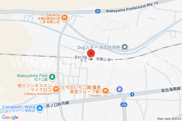 千旦メンズエステの地図です。map of Senda station where spa and massage salons are located