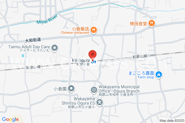 紀伊小倉メンズエステの地図です。map of Kii-Ogura station where spa and massage salons are located