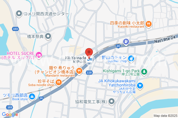 紀伊山田メンズエステの地図です。map of Kii-Yamada station where spa and massage salons are located