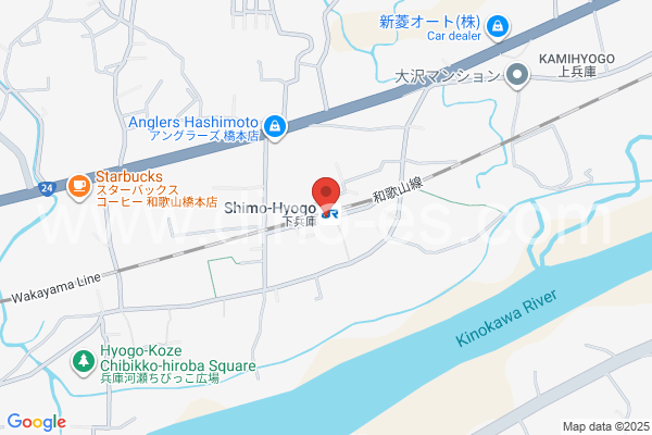 下兵庫(和歌山)メンズエステの地図です。map of Shimohyōgo station where spa and massage salons are located