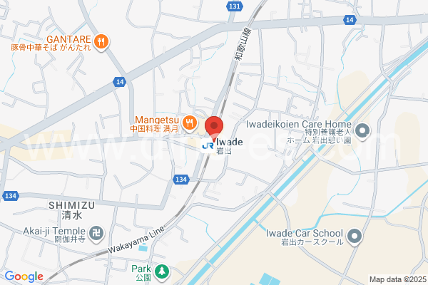 岩出メンズエステの地図です。map of Iwade station where spa and massage salons are located