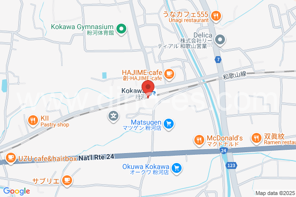 粉河メンズエステの地図です。map of Kokawa station where spa and massage salons are located