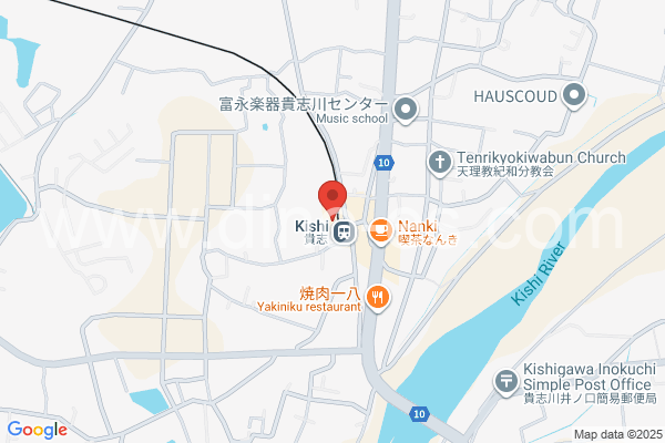 貴志メンズエステの地図です。map of Kishi station where spa and massage salons are located
