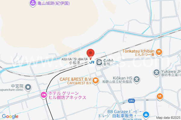 御坊メンズエステの地図です。map of Gobō station where spa and massage salons are located