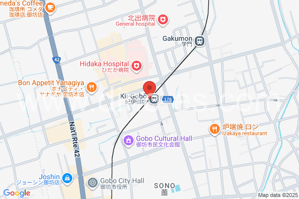 紀伊御坊メンズエステの地図です。map of Kii-Gobō station where spa and massage salons are located