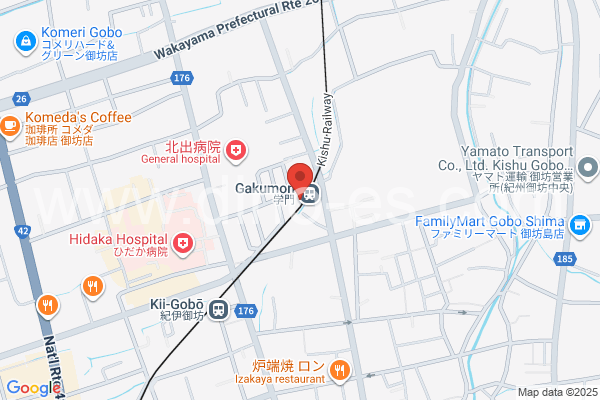 学門メンズエステの地図です。map of Gakumon station where spa and massage salons are located