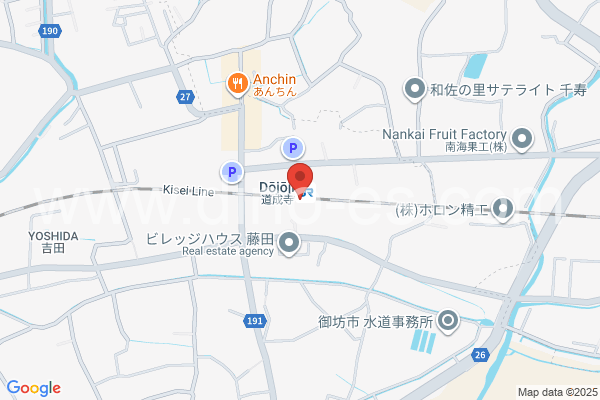 道成寺メンズエステの地図です。map of Dōjōji station where spa and massage salons are located