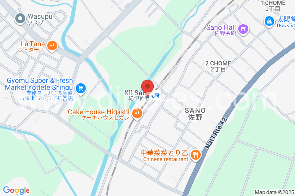 紀伊佐野メンズエステの地図です。map of Kii-Sano station where spa and massage salons are located
