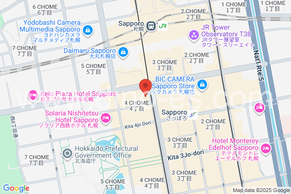 さっぽろ(札幌市営)メンズエステの地図です。map of Sapporo station where spa and massage salons are located