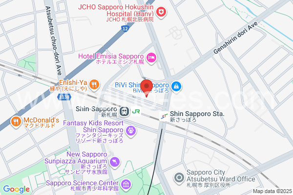 新さっぽろメンズエステの地図です。map of Shin-Sapporo station where spa and massage salons are located