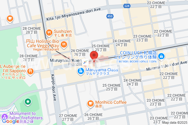 円山公園メンズエステの地図です。map of Maruyamakōen station where spa and massage salons are located