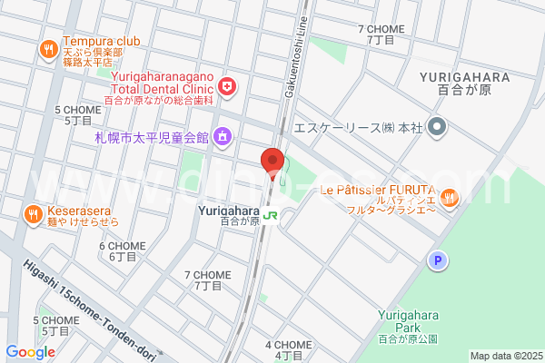 百合が原メンズエステの地図です。map of Yurigahara station where spa and massage salons are located