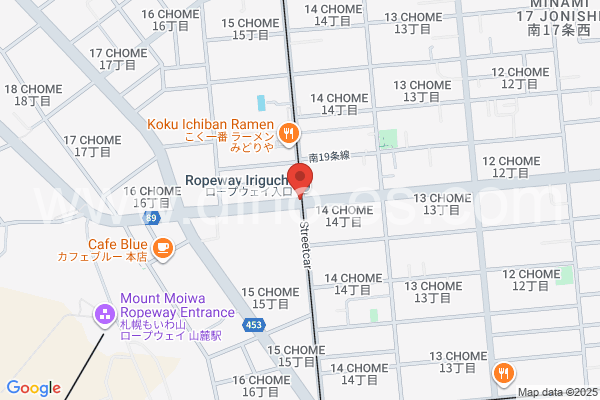 ロープウェイ入口メンズエステの地図です。map of Ropeway Iriguchi station where spa and massage salons are located