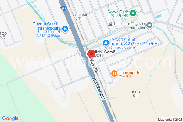 西御料メンズエステの地図です。map of Nishi-Goryō station where spa and massage salons are located