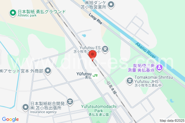 勇払メンズエステの地図です。map of Yūfutsu station where spa and massage salons are located