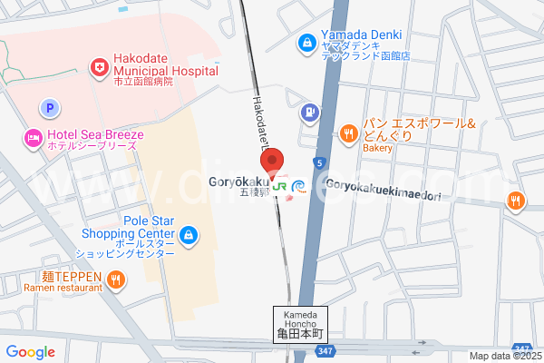 五稜郭メンズエステの地図です。map of Goryōkaku station where spa and massage salons are located